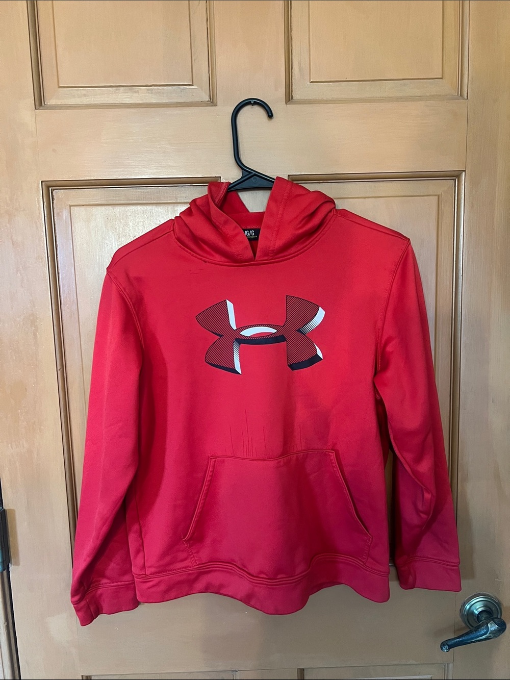 Under Armour Red Pullover Hoodie with Logo